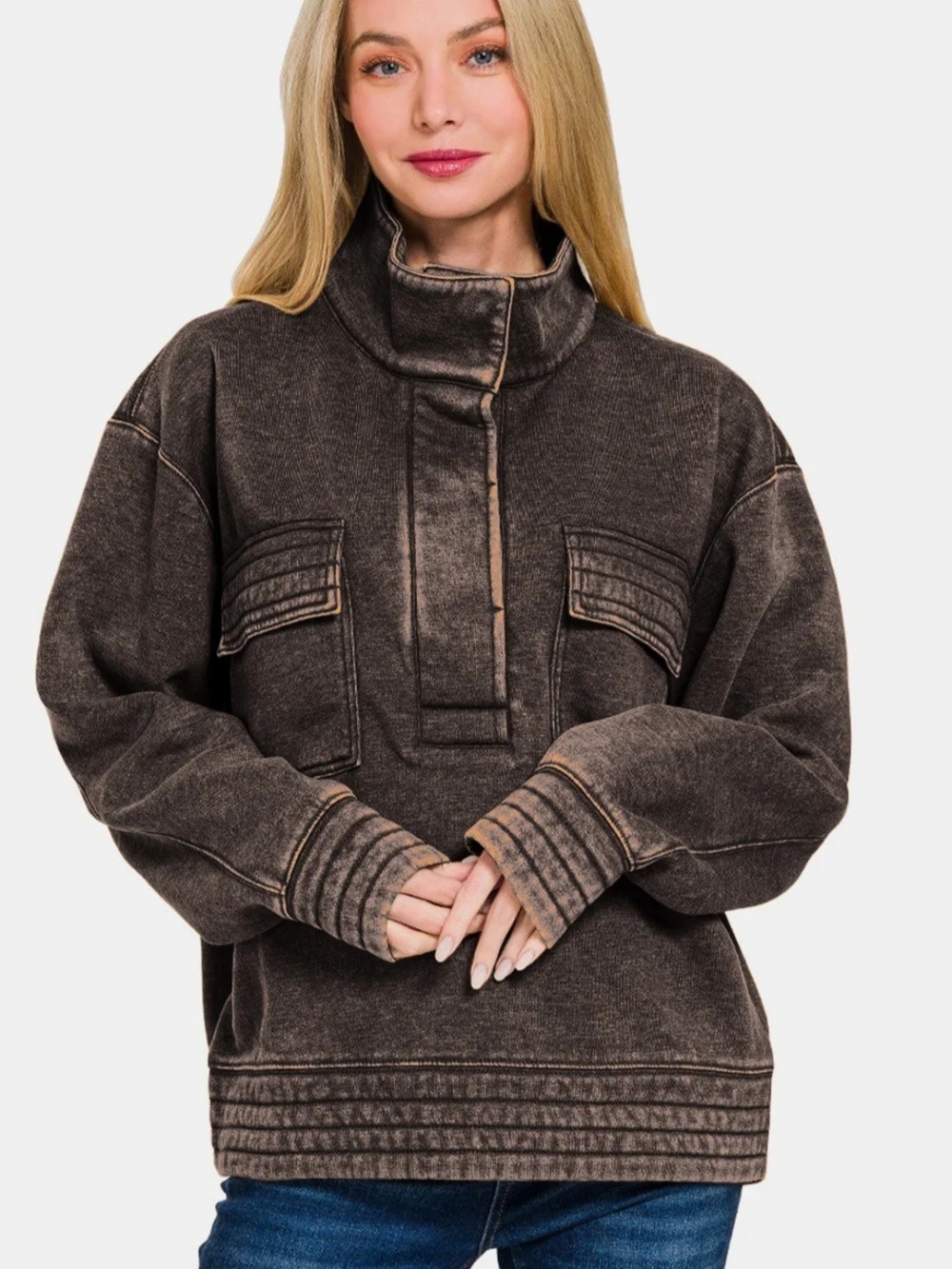 Zenana Womens Pullover Jacket